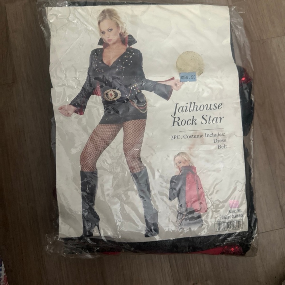 Jailhouse Rock Star Costume - Black and Red